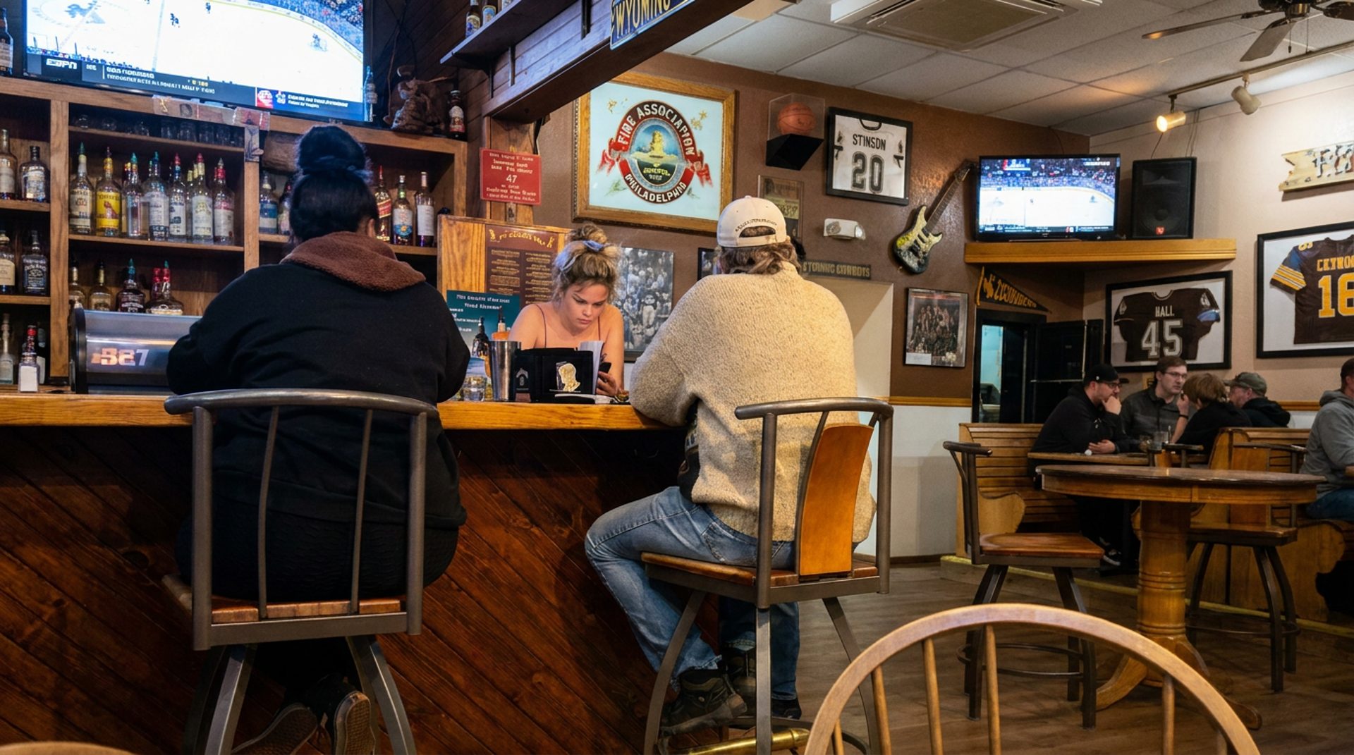 The TVs are always on
